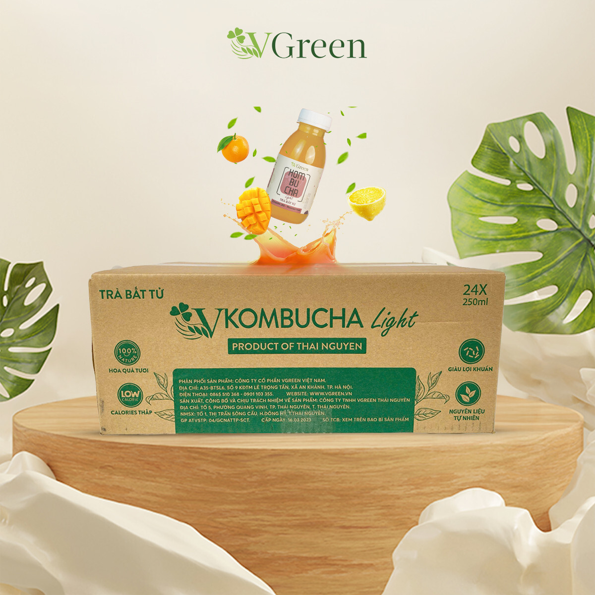 VKombucha Light 250ml vị Me Tươi